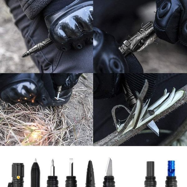 Многофункциональная тактическая ручка-куботан BSH Adventure 9-в-1 Black &mdash; KB-008 KB-008 фото